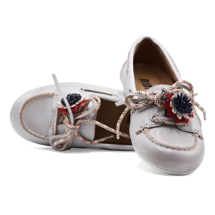 Bibi Lou Scarpe Da Barca Donna Pelle Bianco Vintage TANA LOAFER