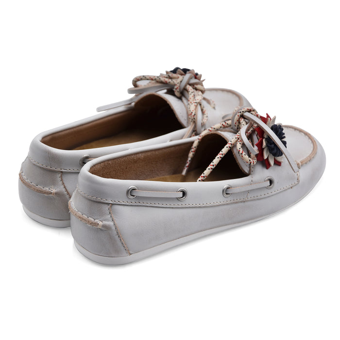 Bibi Lou Scarpe Da Barca Donna Pelle Bianco Vintage TANA LOAFER