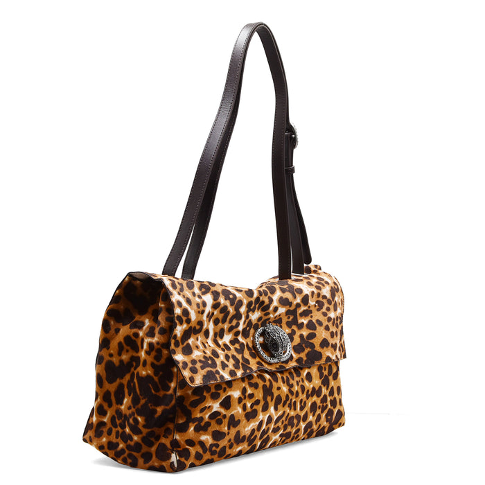 Borsa Kurt Geiger Chelsea Large Donna Leopardata Marrone Nero