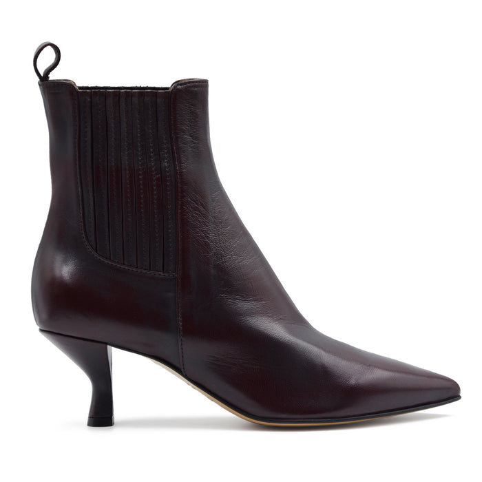 Stivaletti Pomme D'Or Donna Pelle Bordeaux Con Tacco Rocchetto