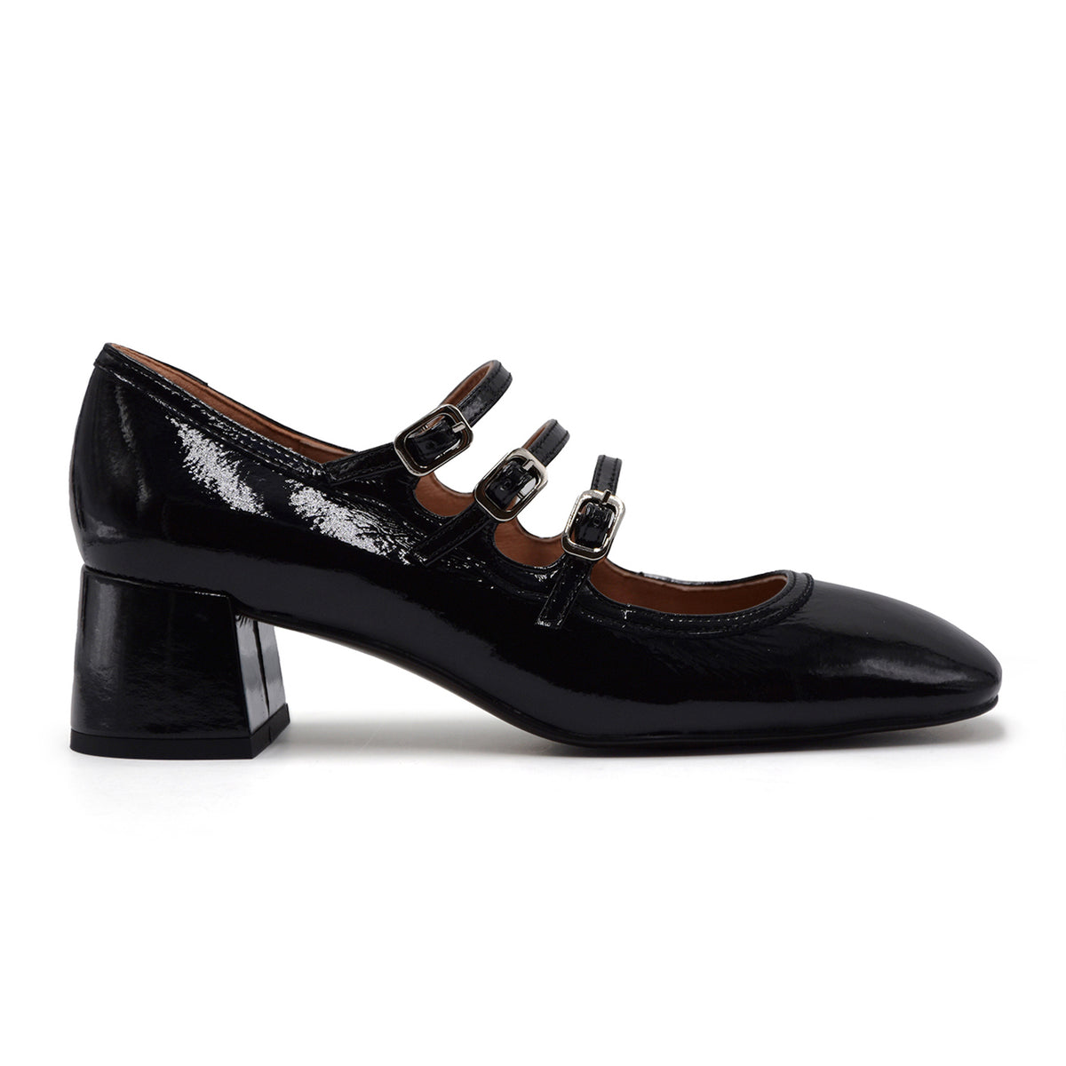Mysoft Décolleté Mary Jane Con Plateau Donna - Camoscio Nero, Tacco Kitten, Taglia 38.5 EU