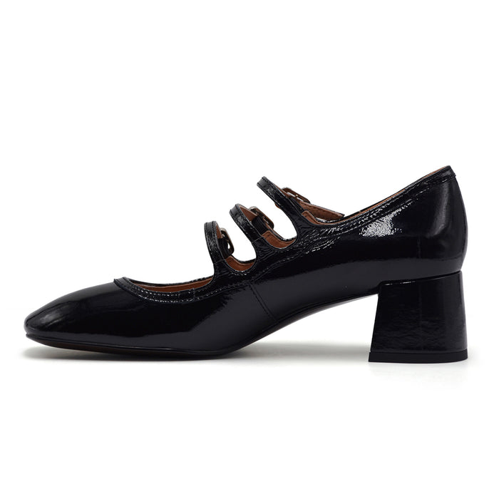 Décolleté Mary Jane Bibi Lou Donna Nero Con Triplo Cinturino