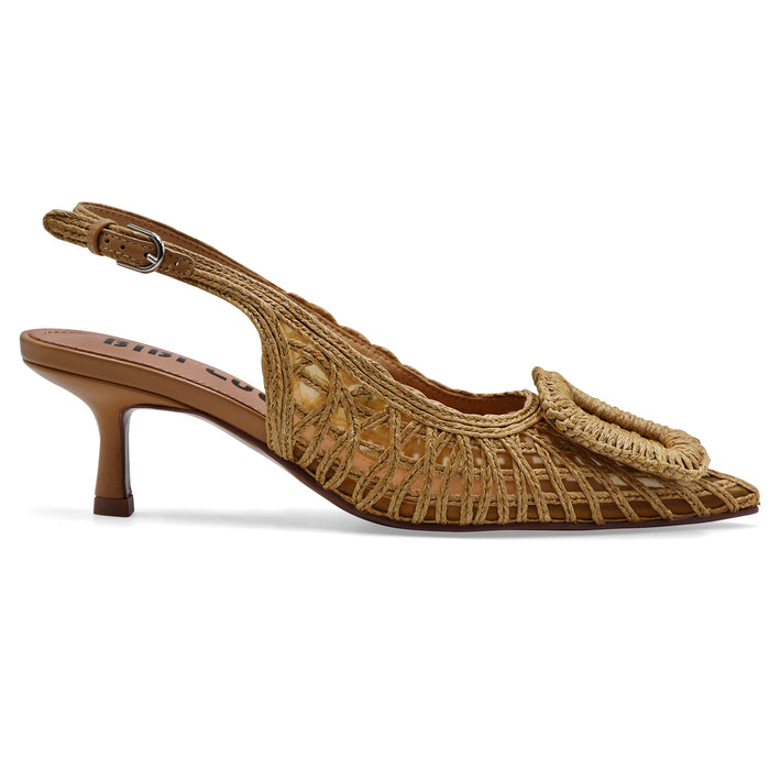 Slingback Bibi Lou Donna Natural Con Intreccio Stile Raffinato