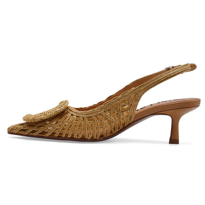 Slingback Bibi Lou Donna Natural Con Intreccio Stile Raffinato