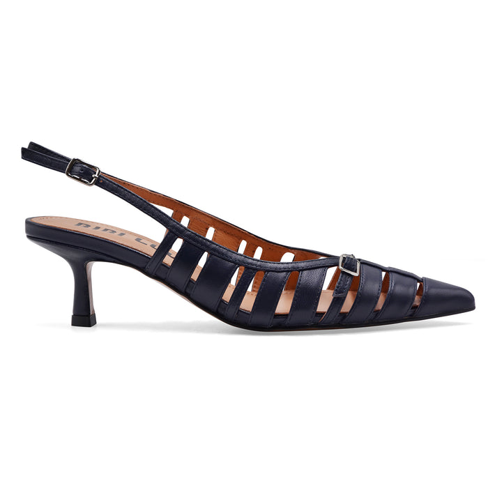 Bibi Lou Chanel Donna Pelle Blu ALI PUMP 55 Silhouette A Punta