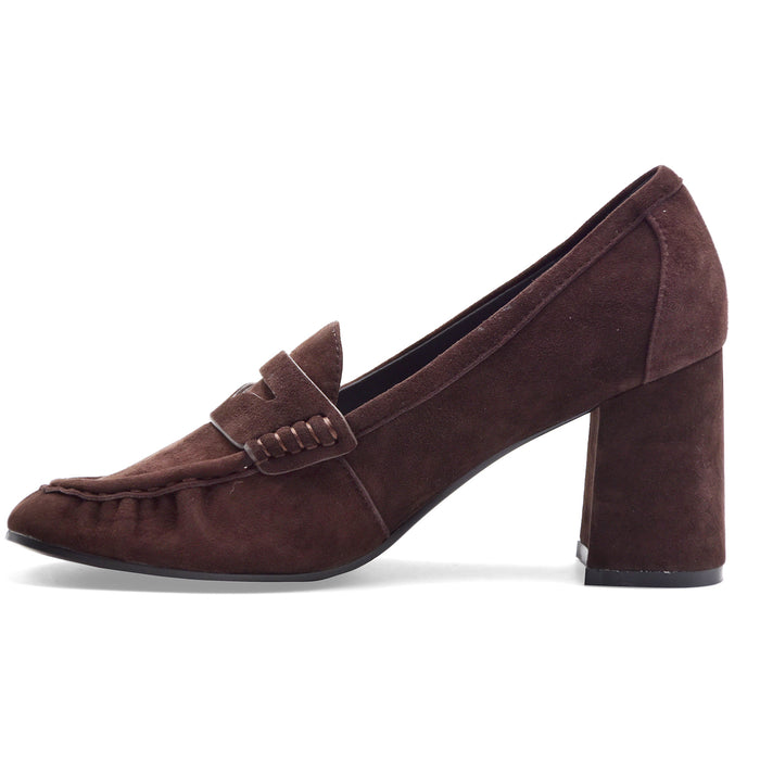 Bibi Lou Mocassini Tacco Donna Camoscio Marrone LYRA PUMPS 80