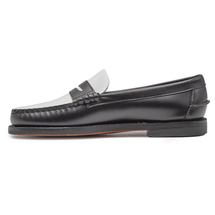 Mocassini Sebago Donna Penny Loafer Beefroll 4 Stagioni Nero Bianco