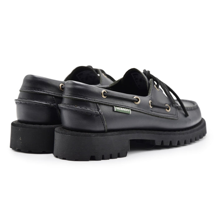 Allacciata Sebago Campsides Ranger Waxy Donna Nero In Pelle