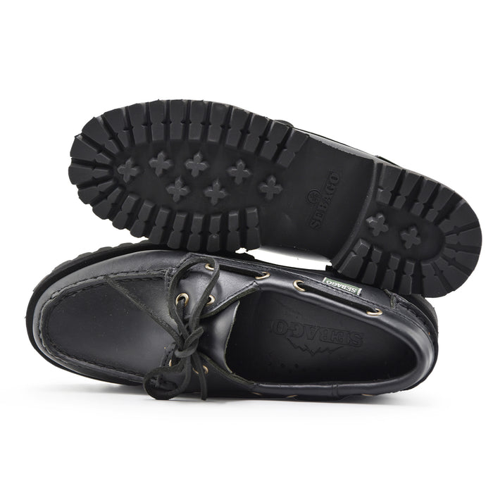 Allacciata Sebago Campsides Ranger Waxy Donna Nero In Pelle