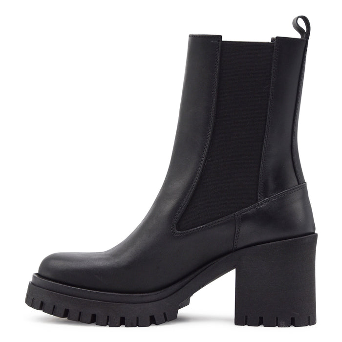 Stivaletti STM Donna 7031 Pelle Nero Con Tacco Di 8 Centimetri