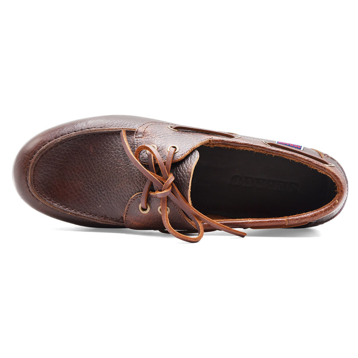 Allacciate Sebago Owen Tumbled Uomo Pelle Marrone Stile Yachting
