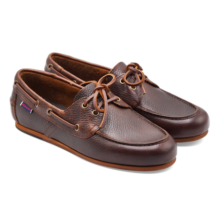 Allacciate Sebago Owen Tumbled Uomo Pelle Marrone Stile Yachting