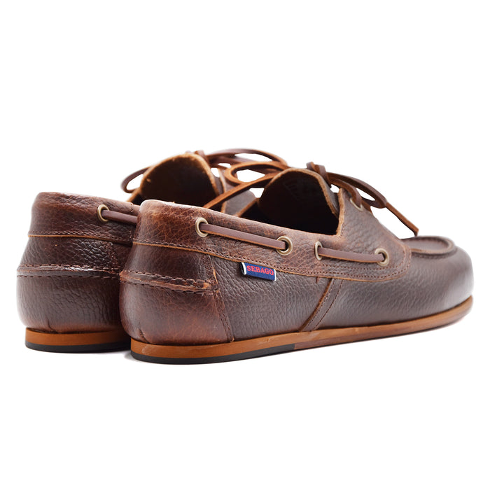 Allacciate Sebago Owen Tumbled Uomo Pelle Marrone Stile Yachting