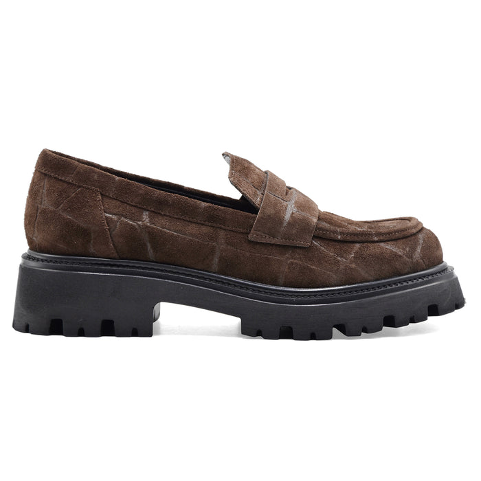 Mocassini Donna Riccardo P. 7270 Pelle Scamosciata Marrone Cocco