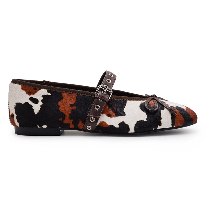 Ballerine Bibi Lou Donna Nashira Motivo Mucca Fibbia Regolabile