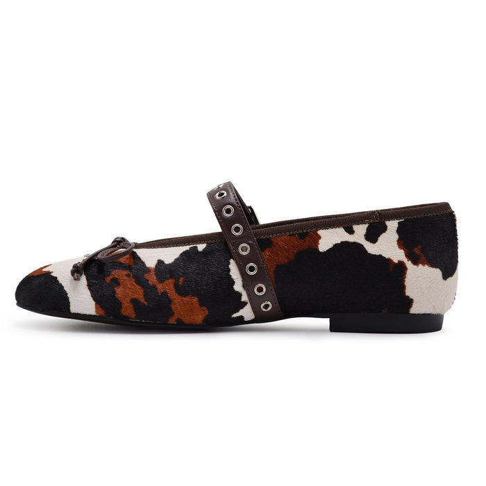 Ballerine Bibi Lou Donna Nashira Motivo Mucca Fibbia Regolabile