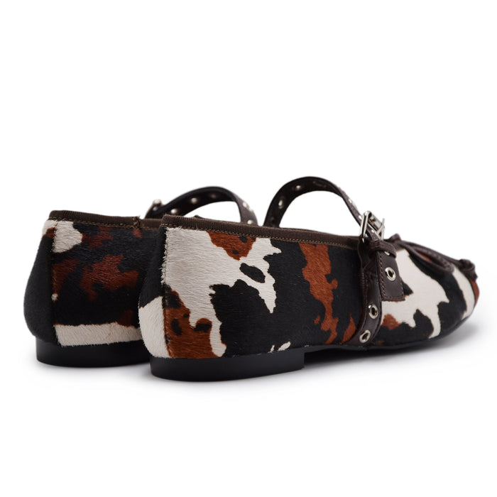 Ballerine Bibi Lou Donna Nashira Motivo Mucca Fibbia Regolabile
