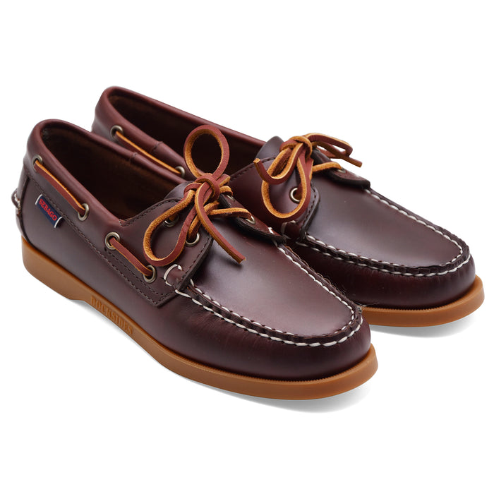 Sebago Donna Scarpe Da Barca DOCKSIDES PORTLAND WAXED Pelle Cuoio