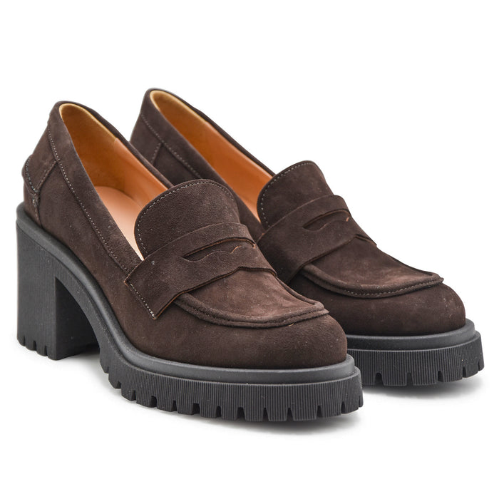 Mocassini Riccardo P. Donna 7368 In Pelle Scamosciata Marrone