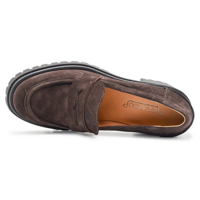 Mocassini Riccardo P. Donna 7368 In Pelle Scamosciata Marrone