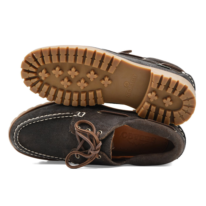 Mocassini Uomo Sebago Acadia Suede Marrone Scuro Stile Iconico