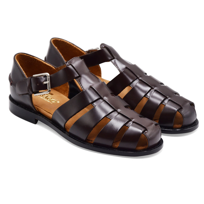 Sandali Sebago Gurkha Tale Donna In Pelle Dark Brown Naturale