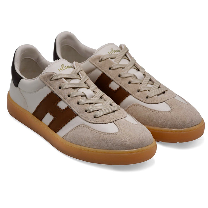 Sneakers Hogan Cool Uomo Avorio Beige Marrone Soletta In Memory