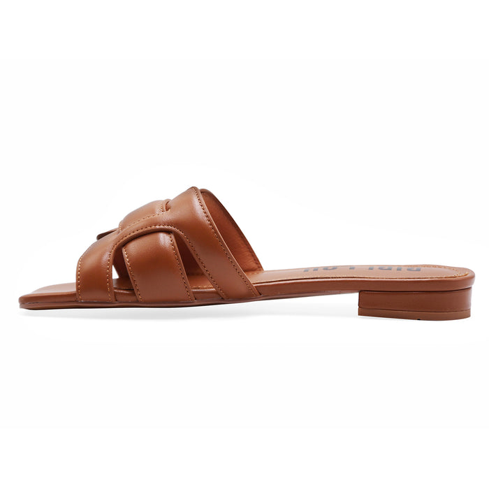 Sandali Flat Cuoio Bibi Lou Donna Holly Con Fascia Intrecciata