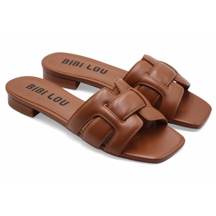 Sandali Flat Cuoio Bibi Lou Donna Holly Con Fascia Intrecciata