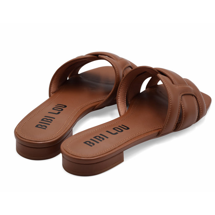 Sandali Flat Cuoio Bibi Lou Donna Holly Con Fascia Intrecciata