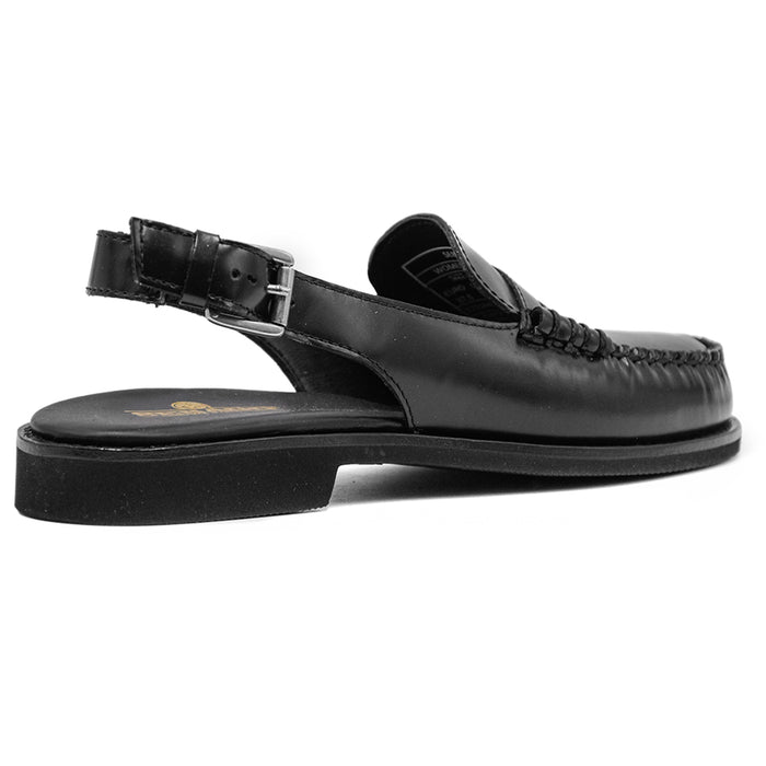 Sebago Donna Sandali Polaris Nero Lucido Con Cinturino Regolabile