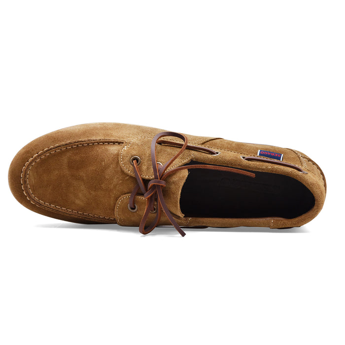 Allacciata Uomo Sebago Owen Brown Taupe In Pelle Scamosciata