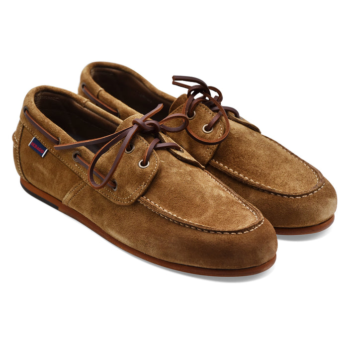 Allacciata Uomo Sebago Owen Brown Taupe In Pelle Scamosciata