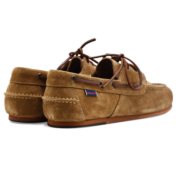 Allacciata Uomo Sebago Owen Brown Taupe In Pelle Scamosciata