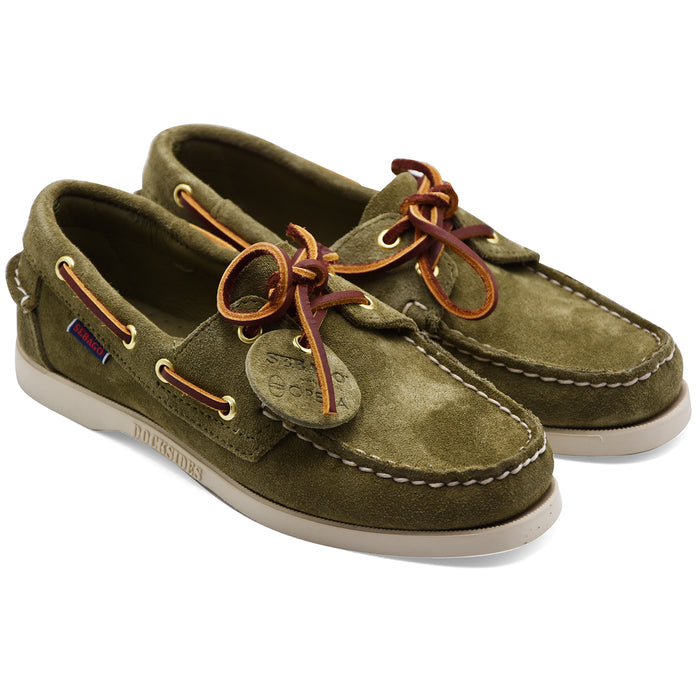 Scarpe Da Barca Donna Sebago PORTLAND ARTISAN In Camoscio Verde
