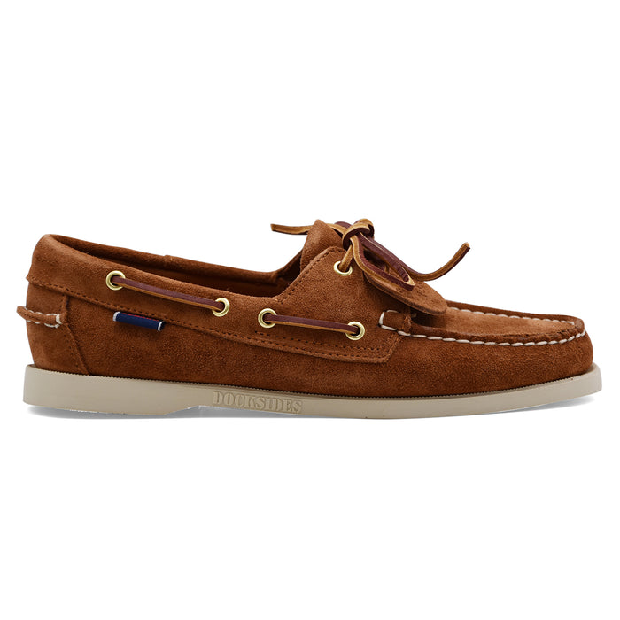 Scarpe Da Barca Sebago Donna Camoscio Castagna Portland Artisan