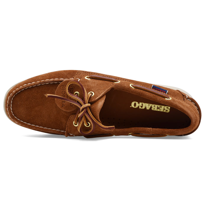 Scarpe Da Barca Sebago Donna Camoscio Castagna Portland Artisan