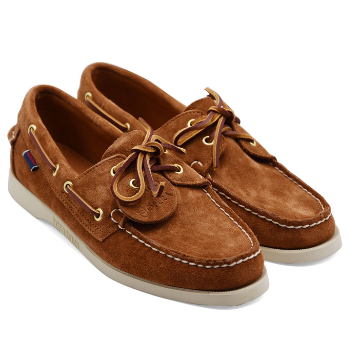 Scarpe Da Barca Sebago Donna Camoscio Castagna Portland Artisan