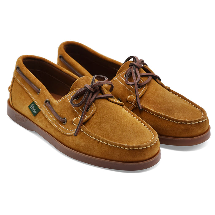 Paraboot Scarpe Da Barca Uomo Barth/Marine In Camoscio Miele