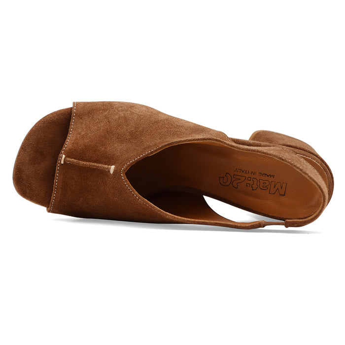 Sandali Donna Mat:20 8220 In Morbida Pelle Scamosciata Tabacco