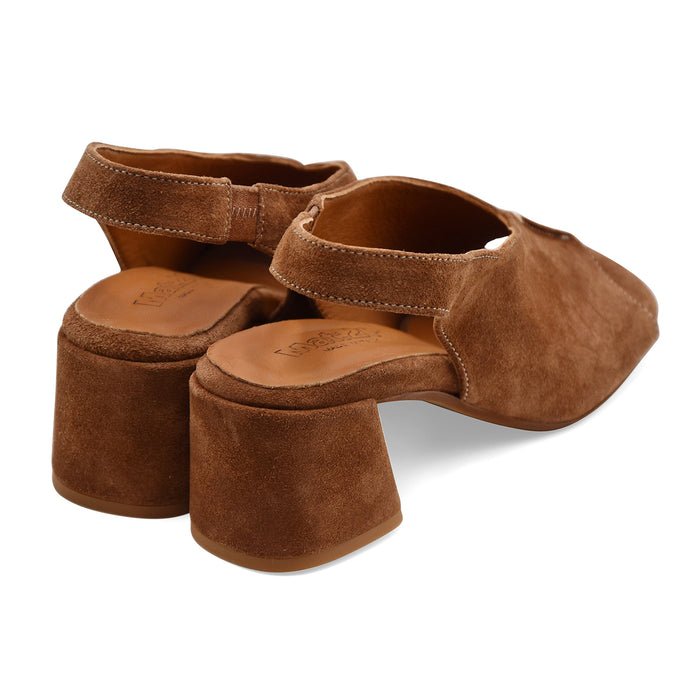 Sandali Donna Mat:20 8220 In Morbida Pelle Scamosciata Tabacco