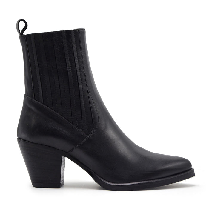 Stivaletti Texani Donna Riccardo P. Nero In Pelle Artigianalità