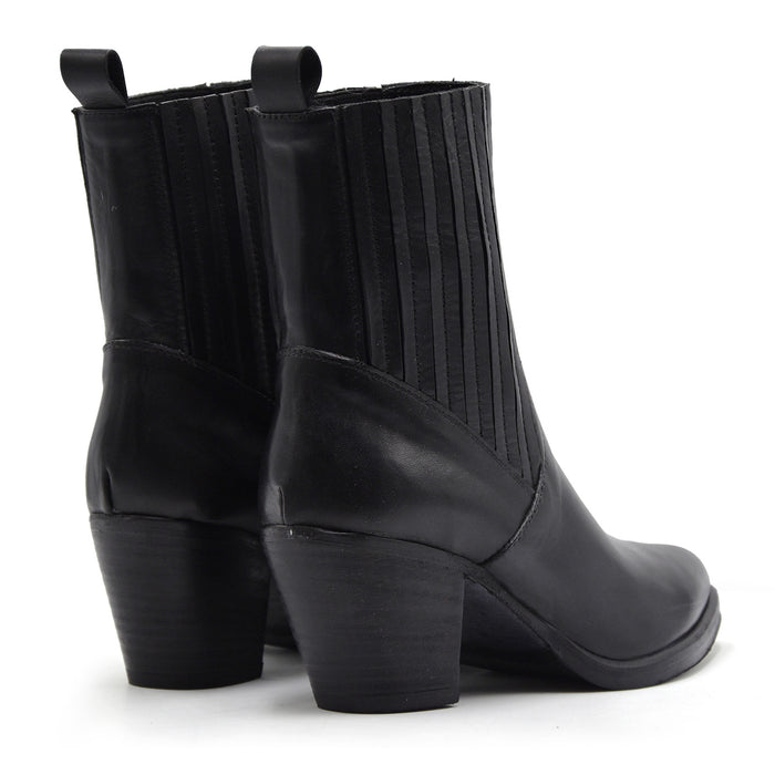 Stivaletti Texani Donna Riccardo P. Nero In Pelle Artigianalità