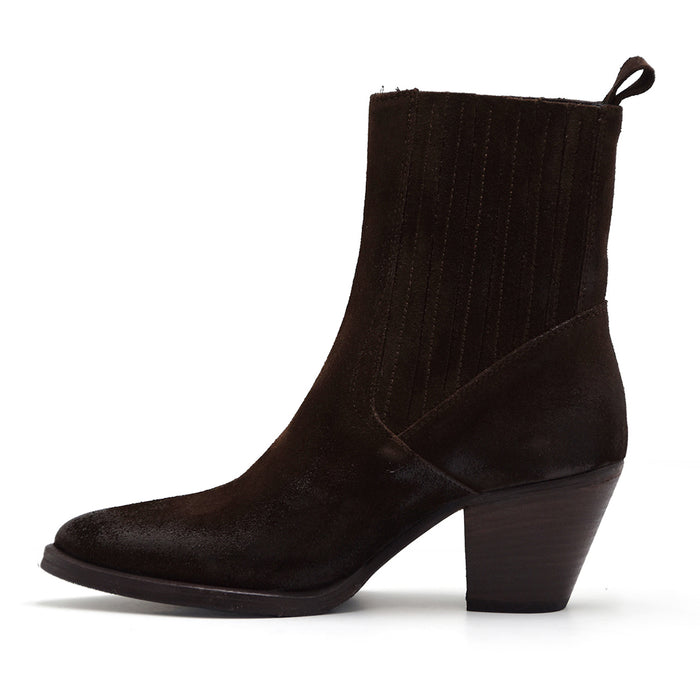 Stivaletti Texani Donna Riccardo P. In Camoscio Testa Di Moro