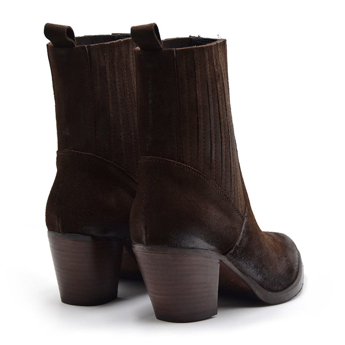 Stivaletti Texani Donna Riccardo P. In Camoscio Testa Di Moro