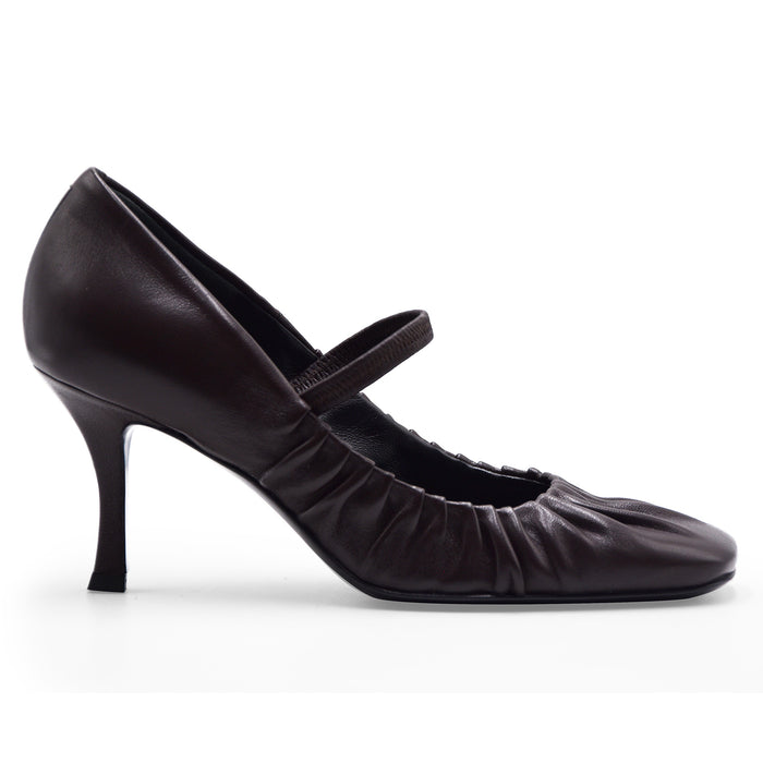 Décolleté Guglielmo Rotta Margie Donna Marrone Design Arricciato