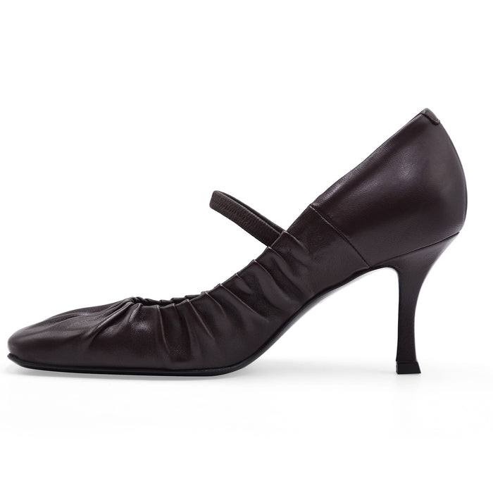 Décolleté Guglielmo Rotta Margie Donna Marrone Design Arricciato