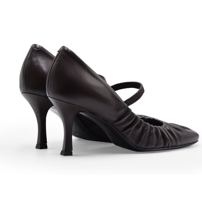 Décolleté Guglielmo Rotta Margie Donna Marrone Design Arricciato