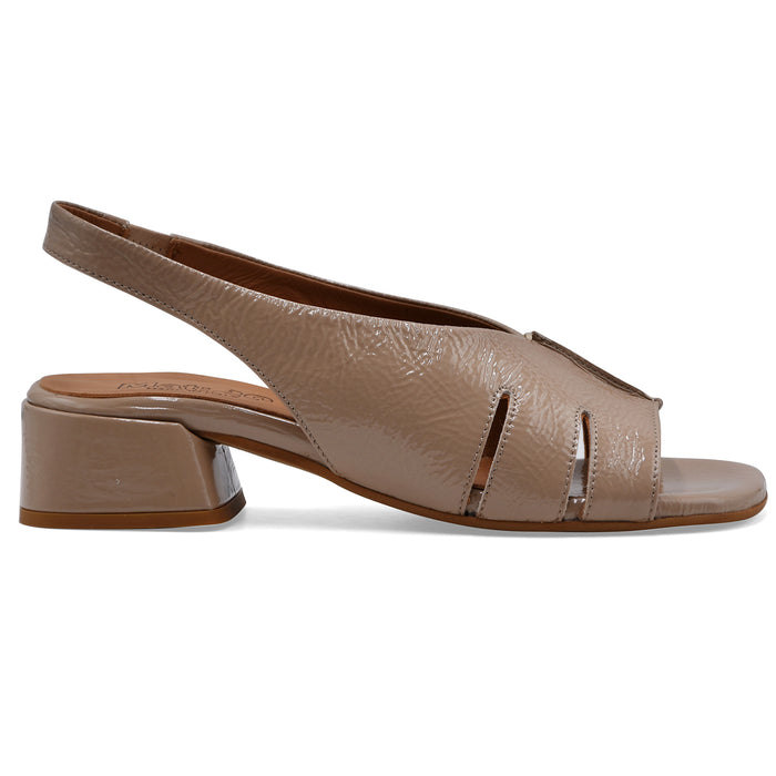 Sandali Mat:20 Donna 8910 In Morbida Pelle Beige Made In Italy