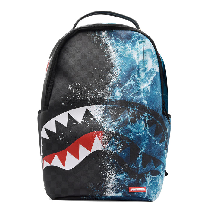 Zaino Sprayground Unisex HIGH TIDE SHARKS Metà Scacchi E Onda